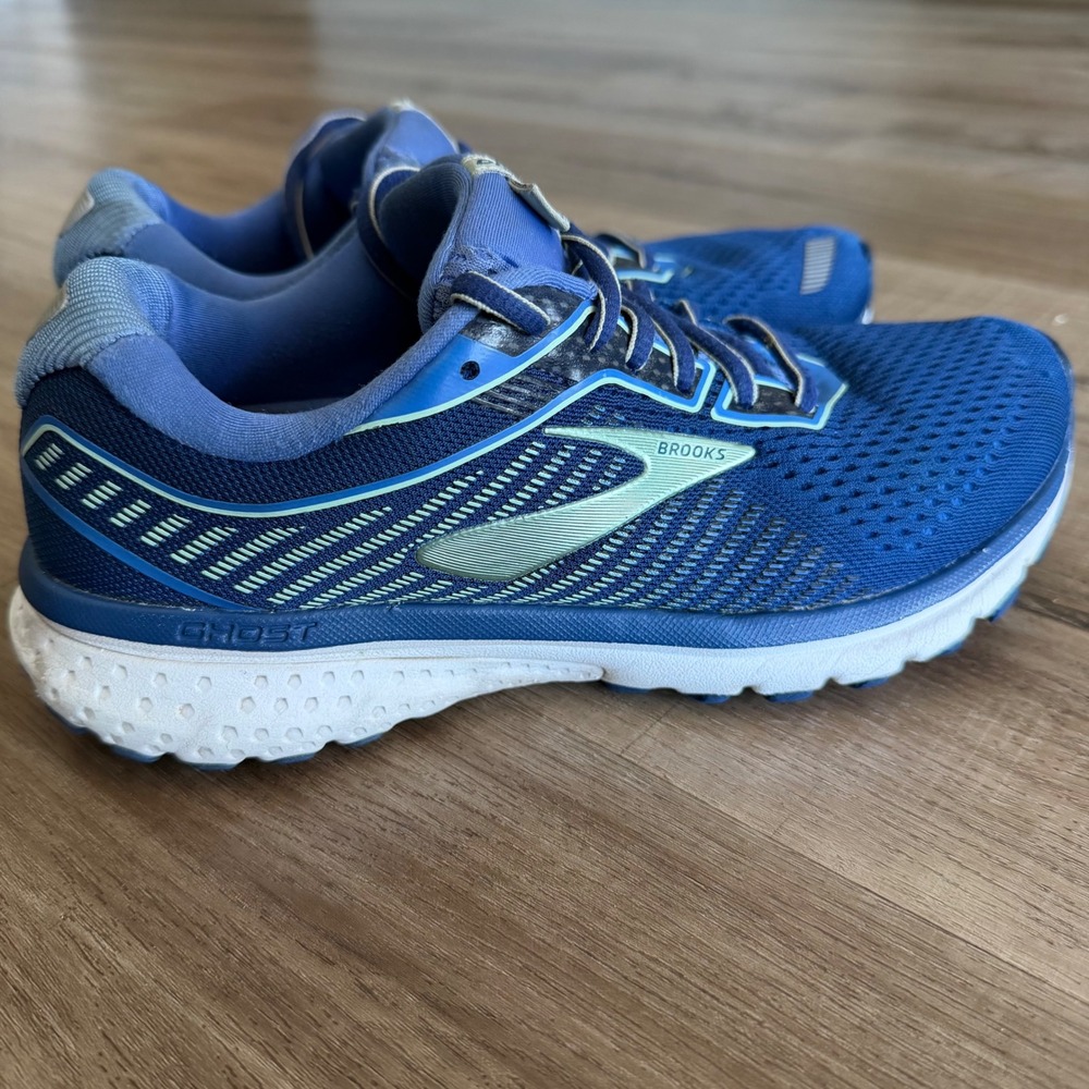 Brooks Ghost 12 Womens Running Shoes Blue Wide D 1203051D413 Size 7.5